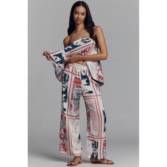 NWT Size S - Anthro  The Brooklin Printed Wide-Leg Pull-On Pants (NWT US$ 128) - Picture 1 of 16